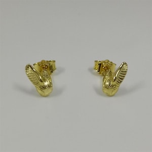 pandora collection golden snitch plated stud earrings