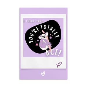 Je pense que vous êtes Ace ! Carte postale Koala 6 x 4 po. Message positif Asexuelle Aromantique