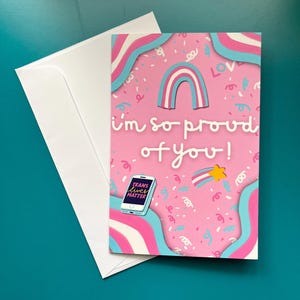 Je suis tellement fier de vous 6 x 10 pouces Carte de voeux Trans Pride LGBTQ+ non binaire