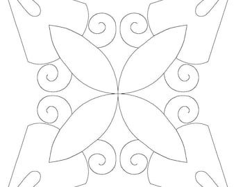 Skyward All-Purpose Quilt Block Digital Design, Computerized Longarm Quilting, Laser Engraving, Texture Design, Vector Art, Pantograph