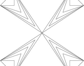 Dramatic Angles All-Purpose Quilt Block Digital Design, Computerized Longarm Quilting, Laser Engraving, Texture Design, Vector Art, Quilter