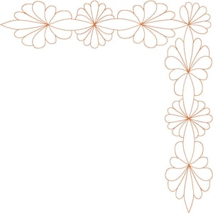 Triple Feather Corner  Digital Quilt Design, Computerized Longarm Quilting, Engraving, Texture Design, Vector Art, Quilter, Pantograph