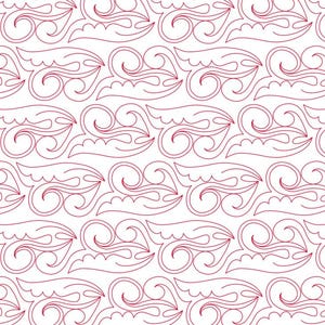 Winged Curl Border E2E Digital Design for Computerized Longarm Quilting and Laser Engraving, Texture Design, Vector Art,Quilter, Traditional
