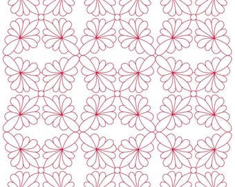 Quad Feather Edge to Edge E2E Digital Quilt Design,Computerized Longarm Quilting, Engraving, Texture Design, Vector Art, Quilter, Pantograph