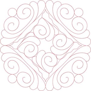 Simple Twisted Curls Block Digital Design for Computerized Longarm Quilting and Laser Engraving, Texture Design, Vector Art, Quilter