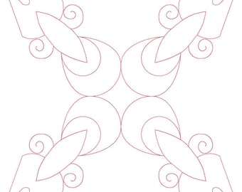 Dancing All-Purpose Quilt Block Digital Design, Computerized Longarm Quilting, Laser Engraving, Texture Design, Vector Art, Pantograph