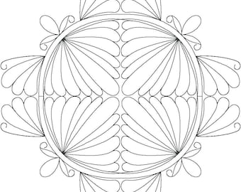 Irish Chain Feature Quilt Block Wicklow Digital Design for Computerized Longarm Quilting & Laser Engraving,Texture Design,Vector Art,Quilter