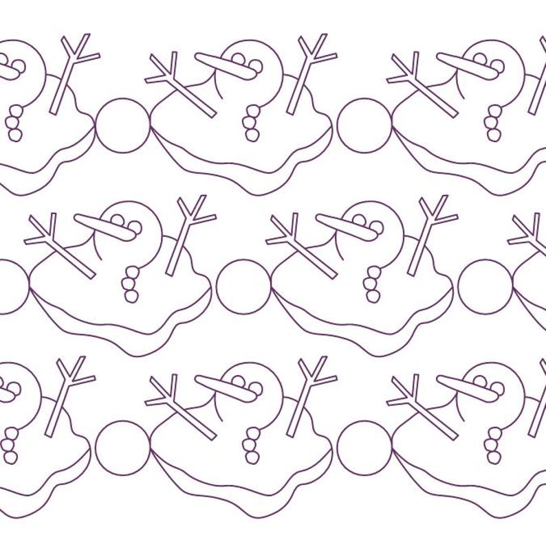 Melted Snowman Border Edge to Edge Digital Design for Computerized ...