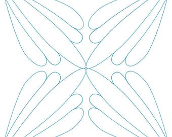 Blue Ray All-Purpose Quilt Block Digital Design, Computerized Longarm Quilting, Laser Engraving, Texture Design, Vector Art, Pantograph