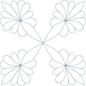 Quad Feather All-Purpose Quilt Block Digital Design, Computerized Longarm Quilting, Laser Engraving, Texture Design, Vector Art, Pantograph