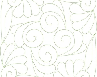 Tucked and Curled Block 2 Digital Design for Computerized Longarm Quilting and Laser Engraving, Texture Design, Vector Art, Quilter
