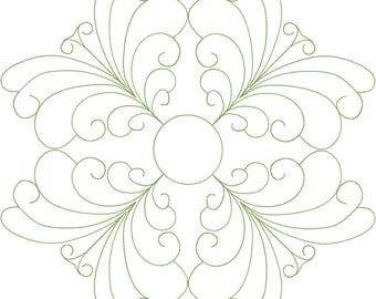 Orange All-Purpose Quilt Block Digital Design, Computerized Longarm Quilting, Laser Engraving, Texture Design, Vector Art, Pantograph