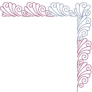 Variety Feather Corner Digital Design for Computerized Longarm Quilting and Laser Engraving, Texture Design, Vector Art, Quilter