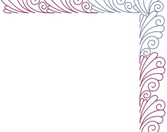 Variety Feather Corner Digital Design for Computerized Longarm Quilting and Laser Engraving, Texture Design, Vector Art, Quilter