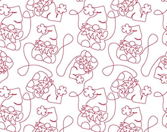 Gnome E2E Edge to Edge Digital Design for Computerized Longarm Quilting and Laser Engraving, Texture Design, Vector Art, Quilter Pantograph