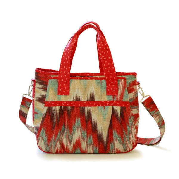 Big zippered tote pattern, big bag pattern, multi pocket bag, diaper bag pattern,   zippered bag pattern, purse pattern, PDF sewing pattern