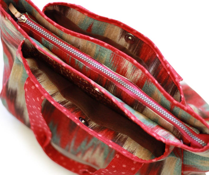 Big Zippered Tote Pattern Big Bag Pattern Multi Pocket Bag Etsy