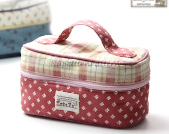 Train case,Box zippy, Zippered bag sewing pattern, makeup bag pattern, cosmetic bag pattern -- PDF pattern -- instant download