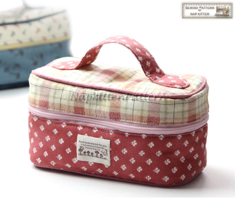 Train case,Box zippy, Zippered bag sewing pattern, makeup bag pattern, cosmetic bag pattern PDF pattern instant download image 1
