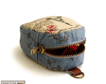 The key pouches sewing pattern, coin purse pattern zippered--- PDF (two sizes)