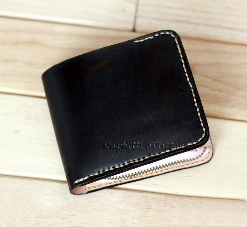 Bi fold wallet leather pattern, leather wallet pattern, leather craft pattern, Coin purse pattern,Leather coin purse,zippered wallet pattern image 3