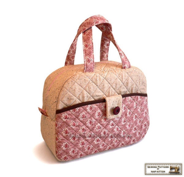 Quilted bag pattern tutorial Handbag Lunch bag pattern---Strawberry C…