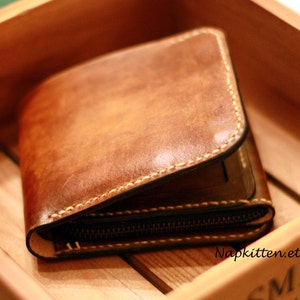 Bi fold wallet leather pattern, leather wallet pattern, leather craft pattern, Coin purse pattern,Leather coin purse,zippered wallet pattern image 1