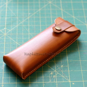 leather pen case pattern, leather pen sleeve pattern, Leathercraft Pattern, leather pattern, leather bag sewing pattern, Napkitten Pattern