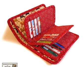 Wallet sewing pattern with 27 pockets  -- PDF Files