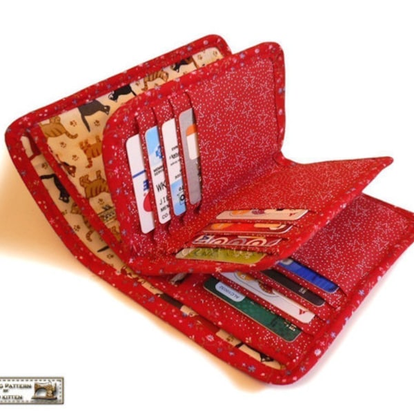 Wallet sewing pattern with 27 pockets  -- PDF Files