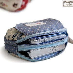 Patron de couture de pochette, sac à main, avec double fermeture éclair en PDF -- Joli hamburger