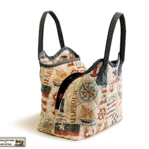 Handtasche Schnittmuster mit drei Taschen,Schnittmuster gesteppte Tasche,Tasche mit Reißverschluss,Schnittmuster PDF,Schnittmuster PDF,Schnittmuster PDF