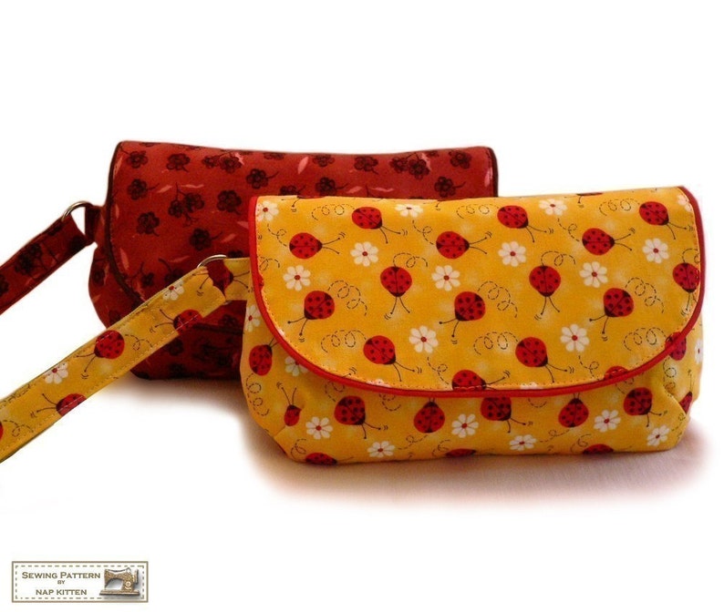 Zippered clutch sewing pattern, bag pattern, wristlet sewing pattern PDF Files image 1