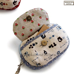 Clutch sewing pattern, purse sewing pattern, with Double zippers in PDF Cute hamburger image 3