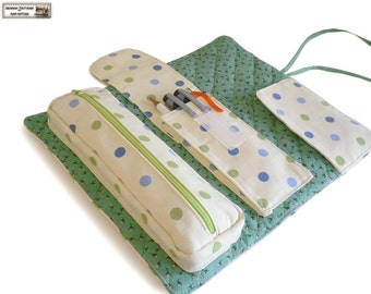 Modello/tutorial per cucire un organizer a rotolo, modello per borsa per il trucco, modello per borsa per cosmetici --- PDF