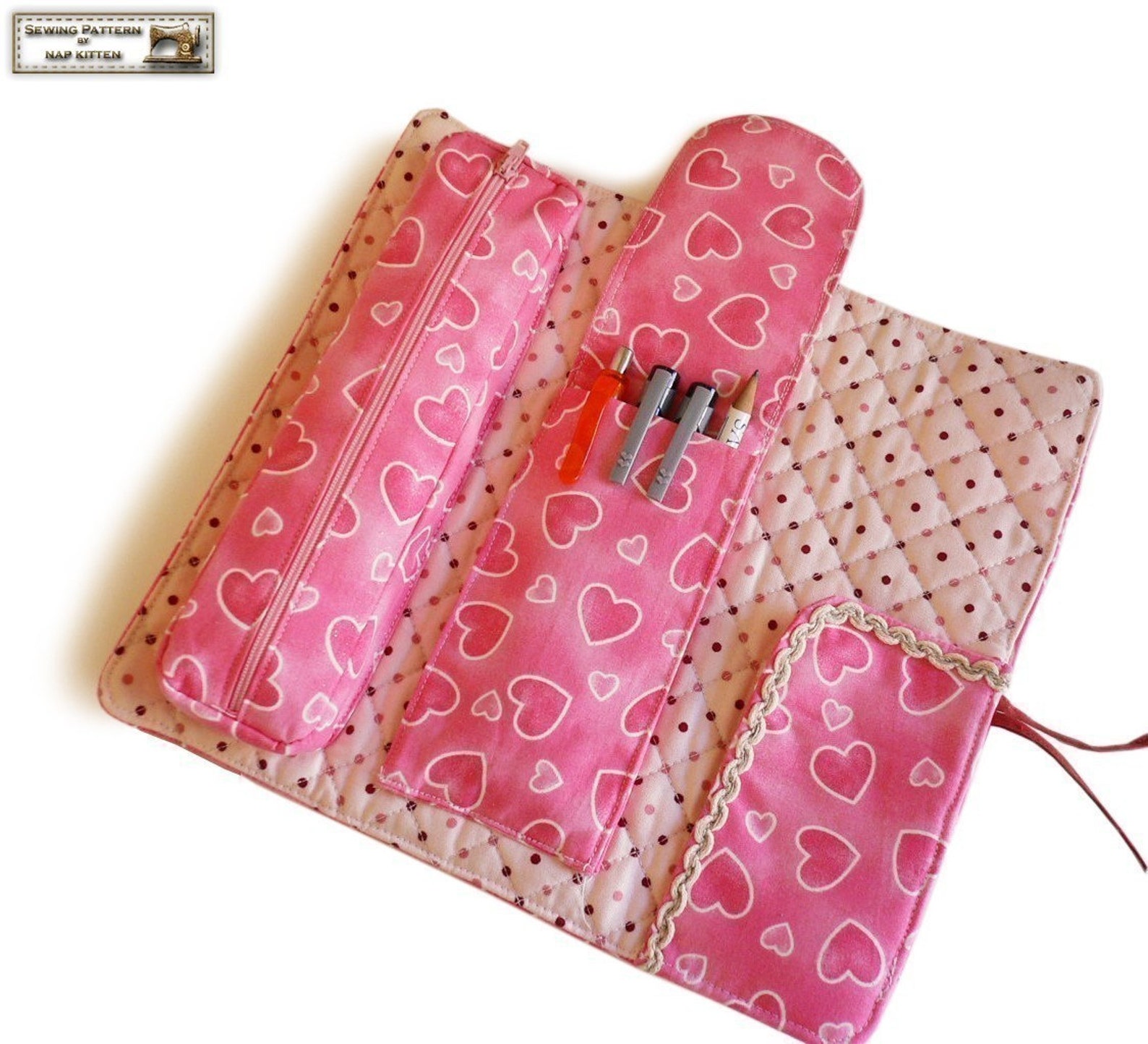 Roll up bag Sewing pattern makeup bag pattern cosmetic bag Etsy