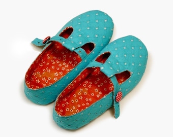 Slippers sewing pattern (5 - 9),ballet flats pattern,shoe pattern, with adjustable straps,beginner pattern,easy pattern  -- PDF pattern