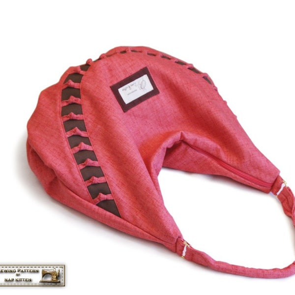 Zippered hobo/bag Sewing pattern/tutorial with knots -- PDF files, instant download