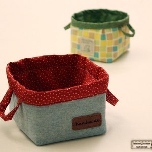 Fabric bins pattern, Baskets sewing pattern  -- PDF--Beginner