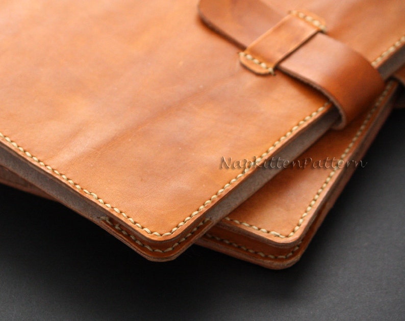 Leather iPad case pattern, Leather bag tutorial, leather pouch pattern PDF file Email delivery Make it Yourself image 2