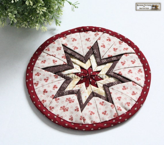 Patchwork Untersetzer PDF Schnittmuster, Drink Untersetzer Muster