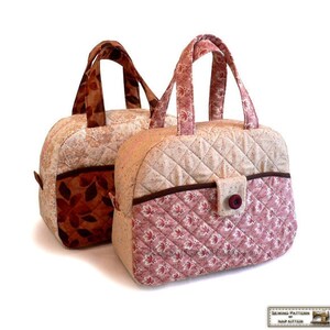 Tutorial de patrón de bolso acolchado Patrón de bolso de mano para el almuerzo --- Pastel de fresa imagen 4