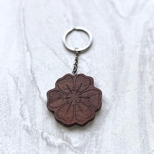 Wooden Keychain, Dark Wood Key Chain, Engraved Keychain Gift, Natural Wood and Finish, Small Gift