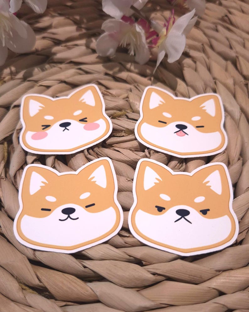 Kawaii Shiba Inu Sticker Pack – Cute Dog Stickers for Laptop, Journal ...