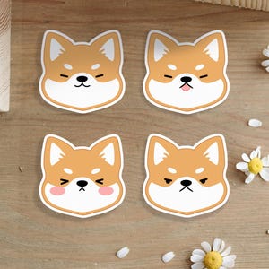 Shiba Inu Stickerset - Süße Hundegesichter