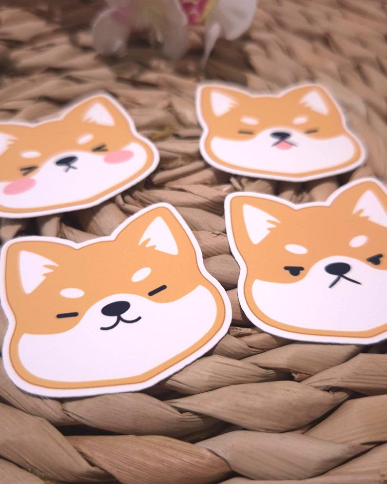 Kawaii Shiba Inu Sticker Pack – Cute Dog Stickers for Laptop, Journal ...
