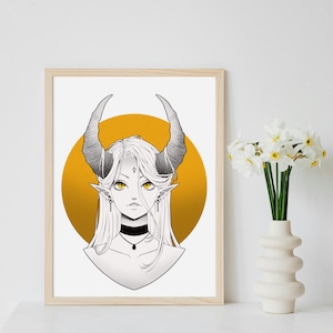 Kunstdruck "Demon Princess" | Fantasy Illustration | A5 Print auf Premiumpapier