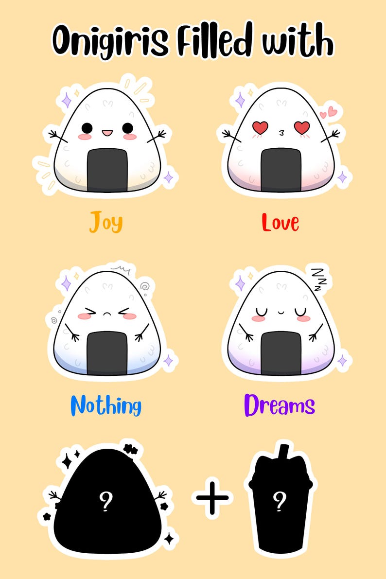 Sticker Blind Bag - Cute Onigiri - Surprise Bag With Kawaii Designs - Etsy