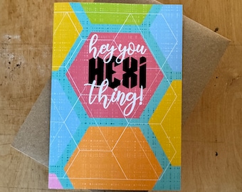 Hey you hexi thing - card for EPP patchwork hexagon stitcher