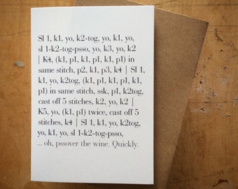 Pass over the wine. Quickly. ... greeting card